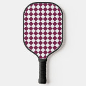 Burgundy Witte Ruitruitpatroon Pickleball Paddle (Achterkant)