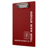 Burgundy Witte Salon Logo Klembord (Links)