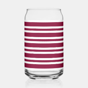 Burgundy Witte Strepen Naadloos Patroon Blikvorm Glas