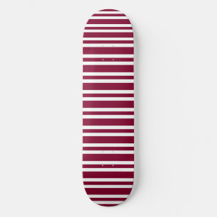 Burgundy Witte Strepen Naadloos Patroon Persoonlijk Skateboard