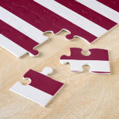 Burgundy Witte Strepen Patroon Legpuzzel (Zijkant)