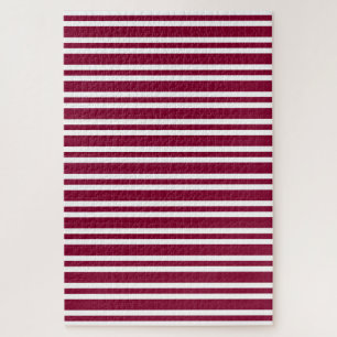 Burgundy Witte Strepen Patroon Legpuzzel