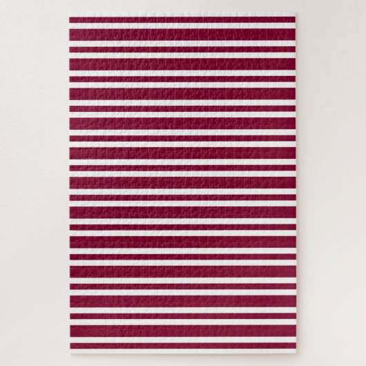 Burgundy Witte Strepen Patroon Legpuzzel (Verticaal)