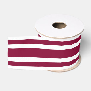 Burgundy Witte Strepenpatroon Grosgrain Lint