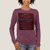 Burgundy Women's Hebrews Faith Quote Tri-Blend Shirt (Voorkant)