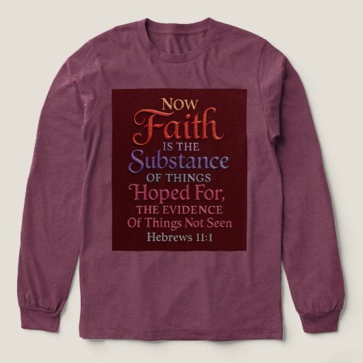 Burgundy Women's Hebrews Faith Quote Tri-Blend Shirt (Voorkant)