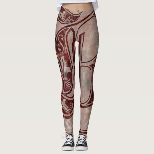 Burgundy Women's Leggings (Voorkant)
