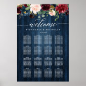 Burgundy wood rustic greenery script sediagram poster (Voorkant)