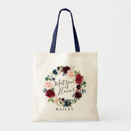 Burgundy Wreath | Matron of Honor Tote Bag