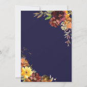 Burgundy Yellow Floral Wedding Save the Date Kaart (Achterkant)