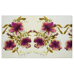 Burgundy Yellow Flowers Stof