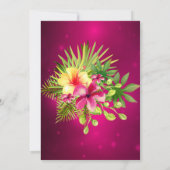 Burgundy yellow Hibiscus Summer Floral Party Kaart (Achterkant)