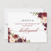 Burgundy zal je mijn Bridesmaïde Kaart zijn (Voorkant)