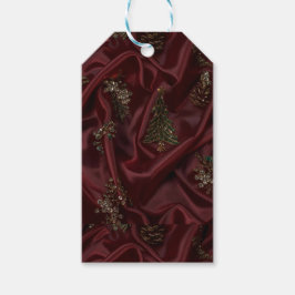 Burgundy Zijde-Look Diamant Cadeaulabel