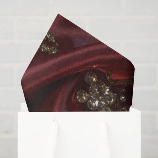 Burgundy Zijde-Look Diamant Tissuepapier (Cadeauzakje)