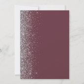 Burgundy Zilver Glitter Calligraphy Bruiloft Kaart (Achterkant)