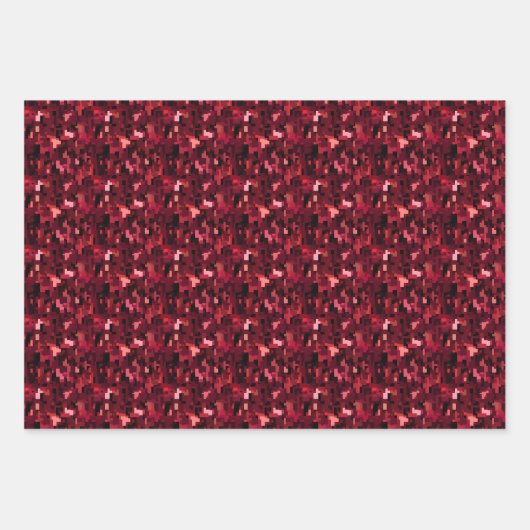 Burgundy & Zwarte Abstract Inpakpapier Vel (Voorkant)