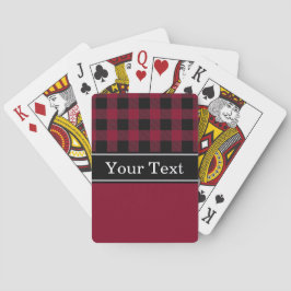 Burgundy Zwarte Buffalo Geruit CBN Monogram Pokerkaarten