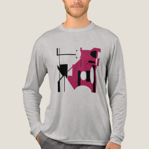 Burgundy Zwarte Geometrische Vormen Abstract MCM K Tri-Blend Shirt