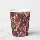 Burgundyrode chic abstract bruiloftsuitnodiging papieren bekers (Achterkant)