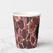 Burgundyrode chic abstract bruiloftsuitnodiging papieren bekers (Rechts)