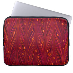 Burgundyrode laptophoes met parels laptop sleeve