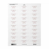 Burgundyrood adres op witte sticker (Full Sheet)