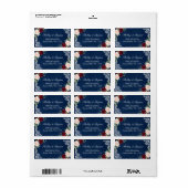 Burgundyrood Blush Bloem Wit Kant Tuintje Blauwe Etiket (Full Sheet)