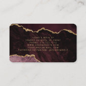 Burgundyrood Goud Agate Microblading Afgerond Visitekaartje (Achterkant)