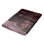 Burgundyrood & Goud Nep Glitter Marmer Agaat Badmat (Gekanteld)
