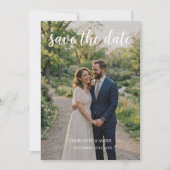 Burgundyroos Foto Save the Date Kaart Wit (Voorkant)
