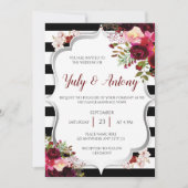 Burguny Template Invitación boda rojo borgoña Kaart (Voorkant)