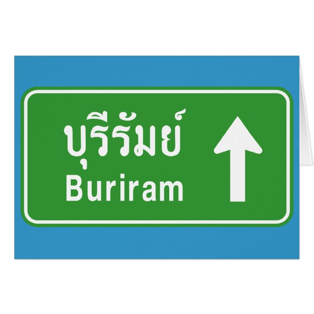 Buriram Ahead ⚠ Thai Highway Traffic Sign ⚠ (Voorkant Horizontaal)