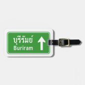 Buriram Ahead ⚠ Thai Highway Traffic Sign ⚠ Bagagelabel (Voorkant horizontaal)