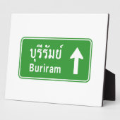 Buriram Ahead ⚠ Thai Highway Traffic Sign ⚠ Fotoplaat (Zijkant)