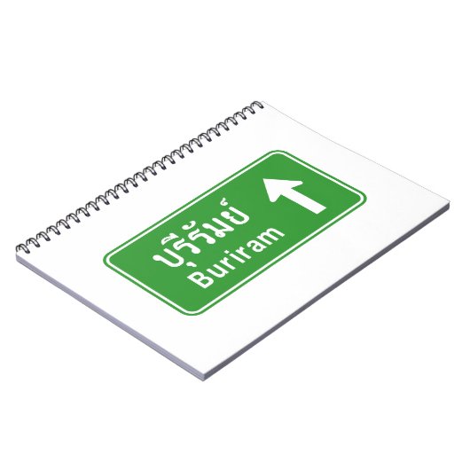 Buriram Ahead ⚠ Thai Highway Traffic Sign ⚠ Notitieboek (Linkerzijde)