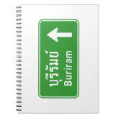 Buriram Ahead ⚠ Thai Highway Traffic Sign ⚠ Notitieboek (Voorkant)