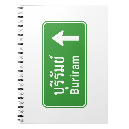 Buriram Ahead ⚠ Thai Highway Traffic Sign ⚠ Notitieboek (Voorkant)