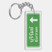 Buriram Ahead ⚠ Thai Highway Traffic Sign ⚠ Sleutelhanger (Voorkant Links)