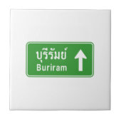 Buriram Ahead ⚠ Thai Highway Traffic Sign ⚠ Tegeltje (Voorkant)