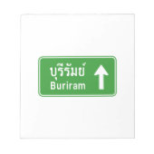 Buriram Ahead ⚠ Thais verkeersbord ⚠ Notitieblok (Voorkant)