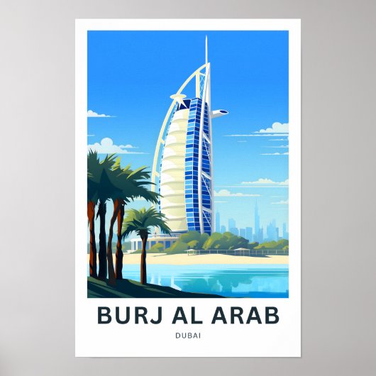 Burj Al Arab Dubai Reisprint Poster (Voorkant)