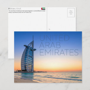 Burj Al Arab, Dubai, V.A.E. Reisansichtkaart Briefkaart
