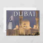 Burj al Arab | Moskee in de avond Dubai Bedankt Briefkaart (Voorkant / Achterkant)