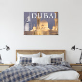 Burj al Arab | Moskee in de avond Dubai Canvas Afdruk (Insitu (Slaapkamer))