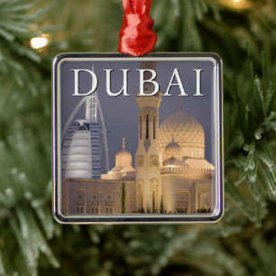 Burj al Arab Moskee in de avond Dubai Metalen Ornament