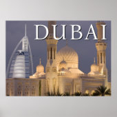 Burj al Arab | Moskee in de avond Dubai Poster (Voorkant)