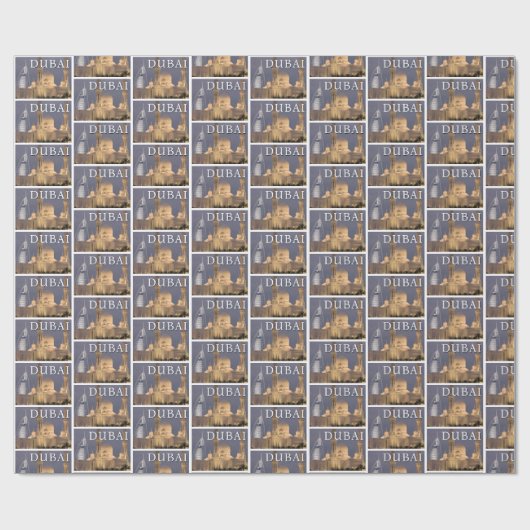 Burj al Arab | Moskee in Evening Dubai Cadeaupapier (Vlak)