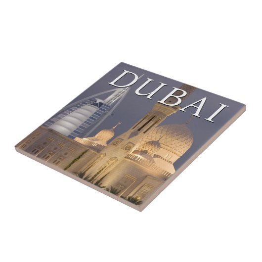 Burj al Arab | Moskee in Evening Dubai Tegeltje (Zijkant)