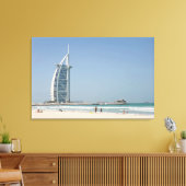 Burj Al Arab vanaf Sunset Beach, Dubai Canvas Afdruk (Insitu (Woonkamer))